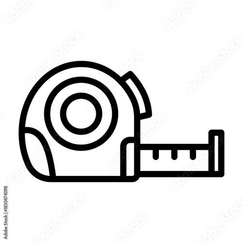 Measuring Tape Icon - Black Outline