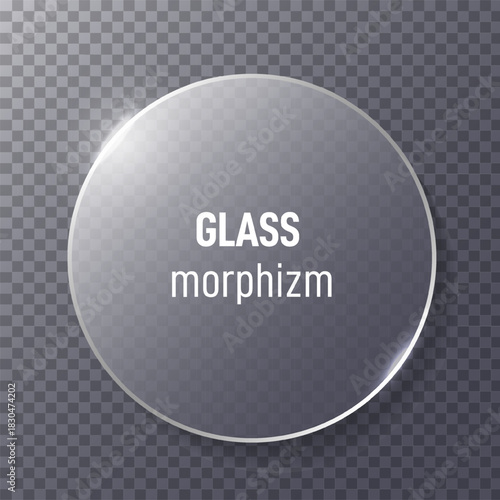 Glass morphism, geometric round glass shape