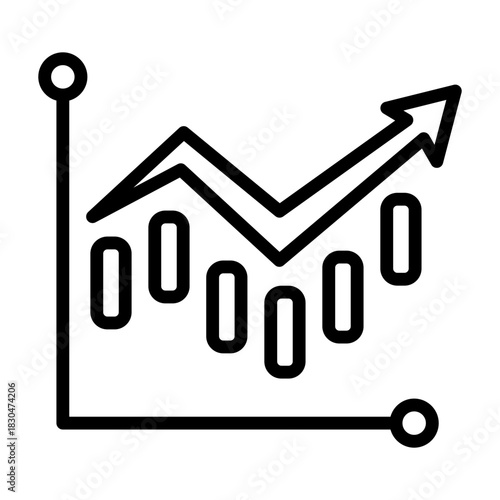 Performance Graph Icon - Black Outline
