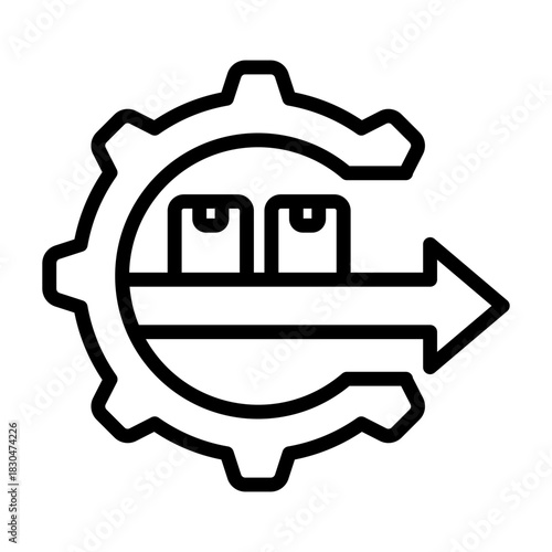 Output Rate Icon - Black Outline