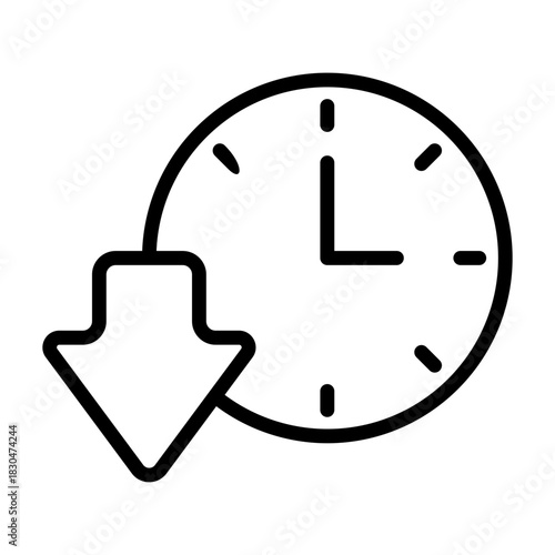 Downtime Icon - Black Outline