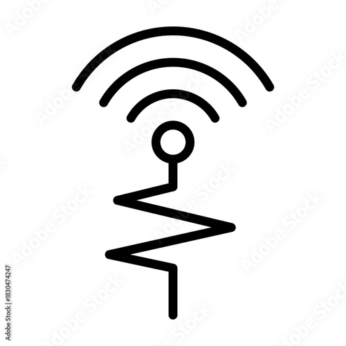 Sensor Data Icon - Black Outline