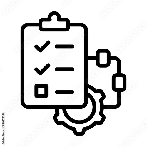 Production Report Icon - Black Outline