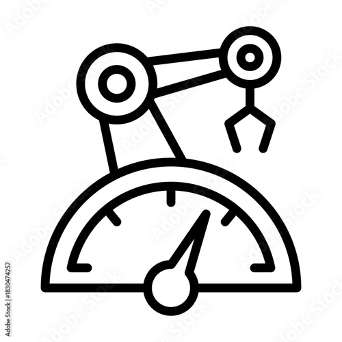 Overall Equipment Effectiveness Icon - Black Outline