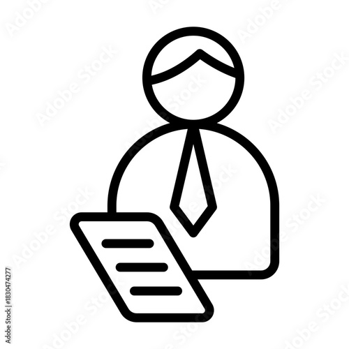 Supervisor Icon - Black Outline