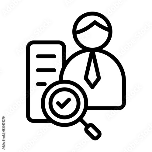 Inspector Icon - Black Outline