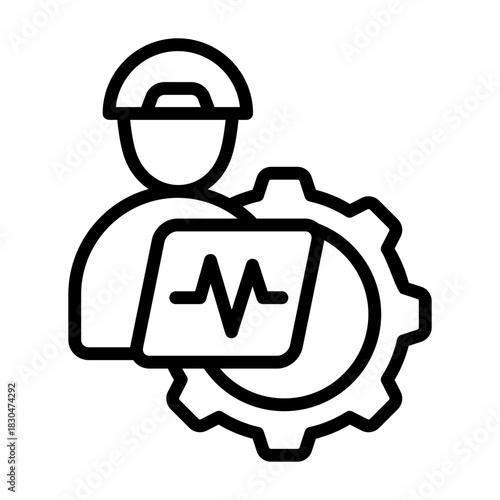Engineer Icon - Black Outline