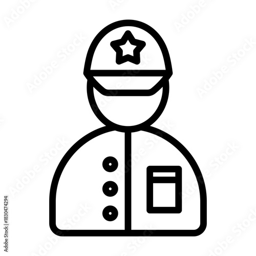 Safety Officer Icon - Black Outline