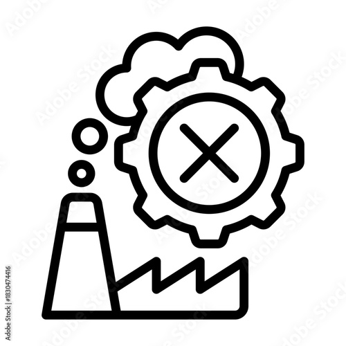 Emission Control Icon - Black Outline