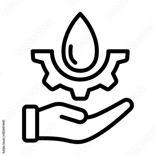 Water Management Icon - Black Outline