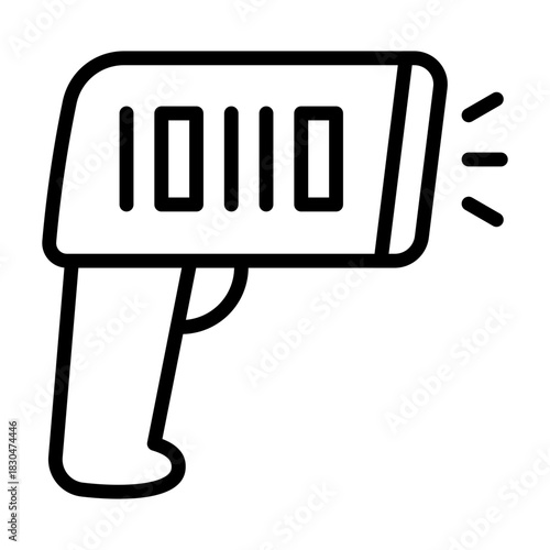 Barcode Icon - Black Outline