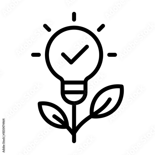 Clean Technology Icon - Black Outline