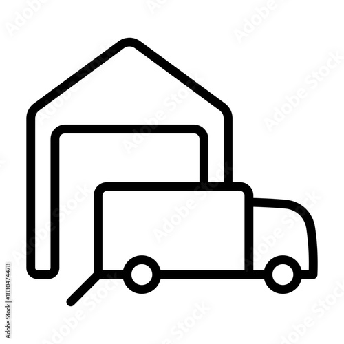Loading Dock Icon - Black Outline