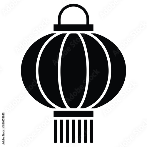 Black Chinese Lantern Icon symbol decoration