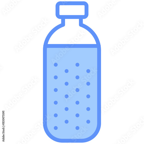 Sparkling Water Outline Blue Color Icon