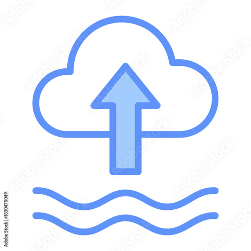 Evaporation Outline Blue Color Icon