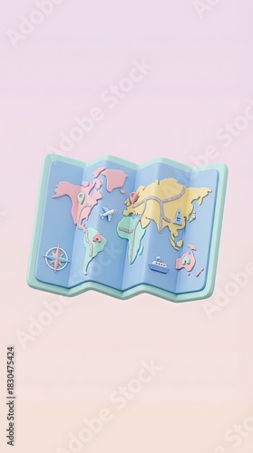 An illustrative world map, ...