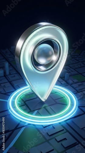 A shining location pin icon...