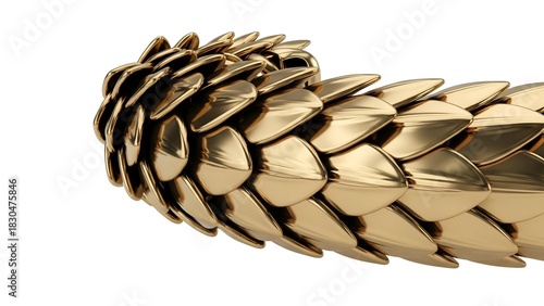 Golden scales of a mythical creature, a magical beast with shimmering armor