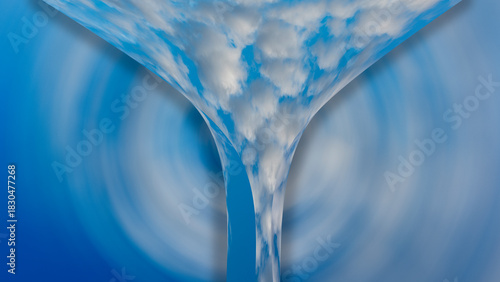 Konstfotografi fotos azules abstractas de nubes blancas con cielo azul, en forma de cascada de