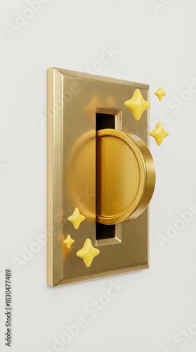 A shining golden coin in a ...