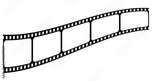 Film strip icon with frames representing videography, cinema, and photography elements, vector illustration perfect for media production, movie design, and creative studio projects.