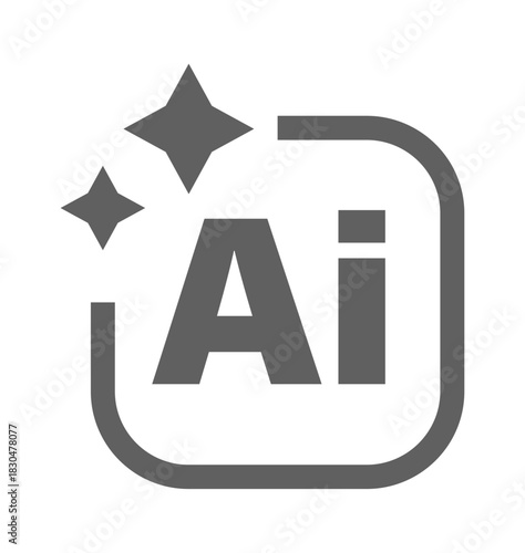 Futuristic AI Generate logo with abstract graphic style. Suitable for software, innovation, high tech products, and artificial intelligence platforms.
