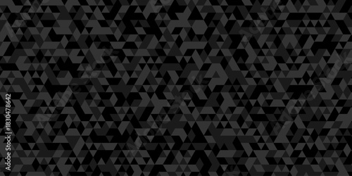 Abstract geometric wall tile and metal cube background triangle wallpaper. Seamless geometric pattern low polygon backdrop background. Gray diamond overlap polygonal background.	