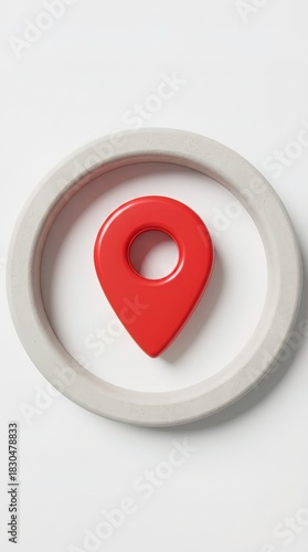 A modern red location marke...