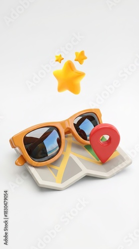 A vibrant travel concept fe...