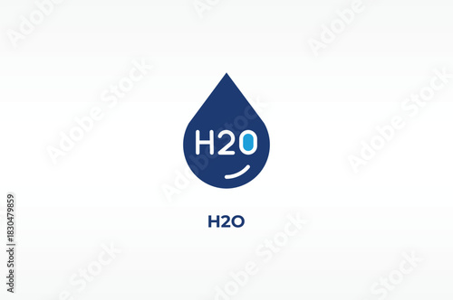 H2O vector, icon or logo sign isolated symbol illustration