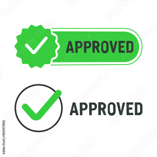 approved green buttun