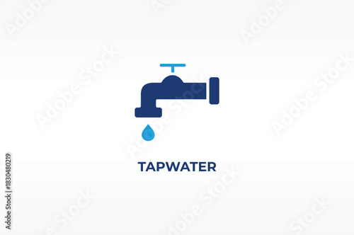 TAP WATER vector, icon or logo sign isolated symbol illustration