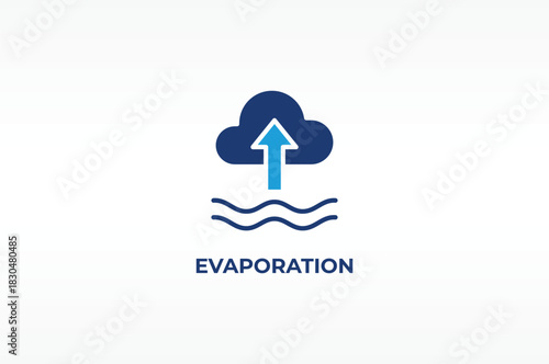 EVAPORATION vector, icon or logo sign isolated symbol illustration