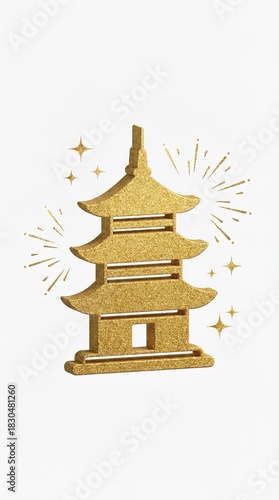 A gold pagoda. A detailed g...