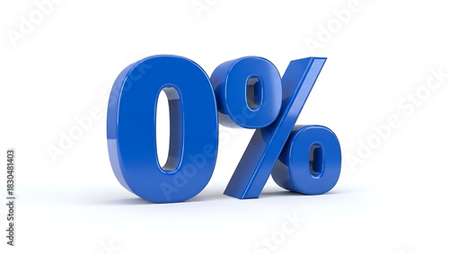 Wallpaper Mural 0% interest a close up of a shiny blue zero percent symbol on a white background in a studio setting Torontodigital.ca