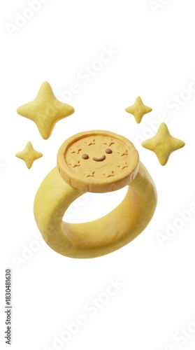 A charming golden ring with...