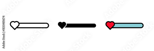 Health bar icon usually depicted as a horizontal or vertical bar with varying fill, symbolizing life, energy, or status in games or applications.