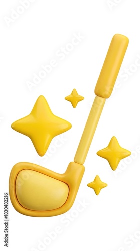 A vibrant golden golf club ...