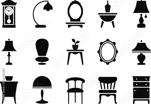 Furniture icons set