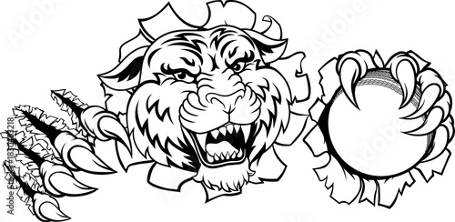 A tiger with a cricket ball...