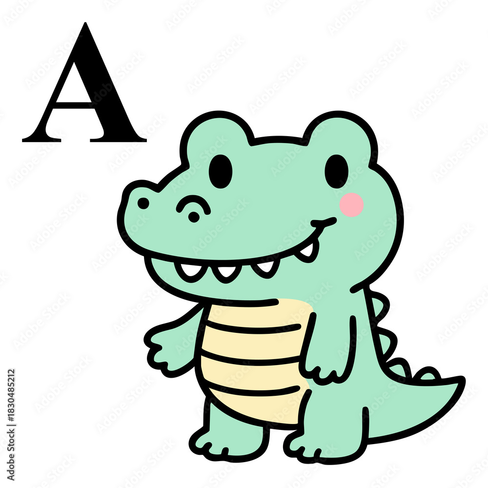 Fototapeta premium A Capital Alligator Color Draw