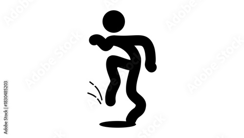 sneaking symbol, black isolated silhouette