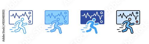 Cardio Exercises Icon, Multi Styles Icon Set