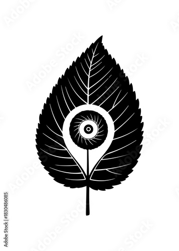 Symbolic Leaf with Eye Design