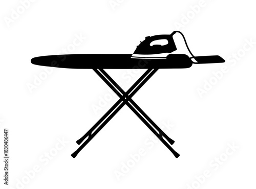 Iron and Ironing Board Silhouette