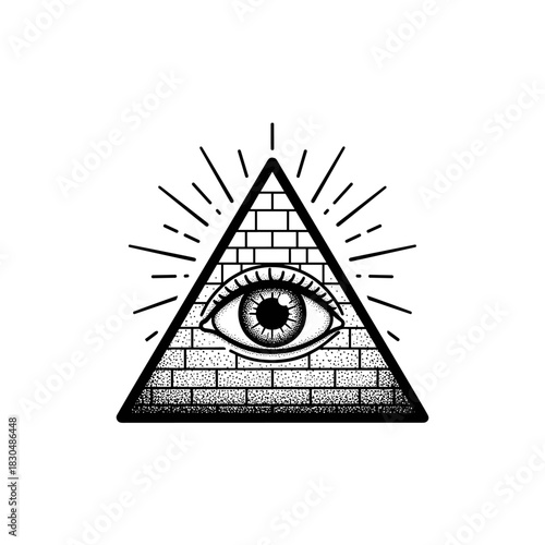 The All Seeing Eye Pyramid Symbol of Enlightenment and Mysticism.