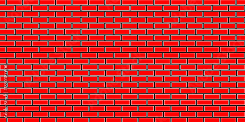 Bright and Clean Red Brick Wall Background Texture Vector Illustration for Construction Wallpaper or Background Editable and Scalable eps 10.