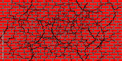 Bright and Clean Red black Brick Wall Background Texture Vector Illustration for Construction Wallpaper or Background Editable and Scalable eps 10.