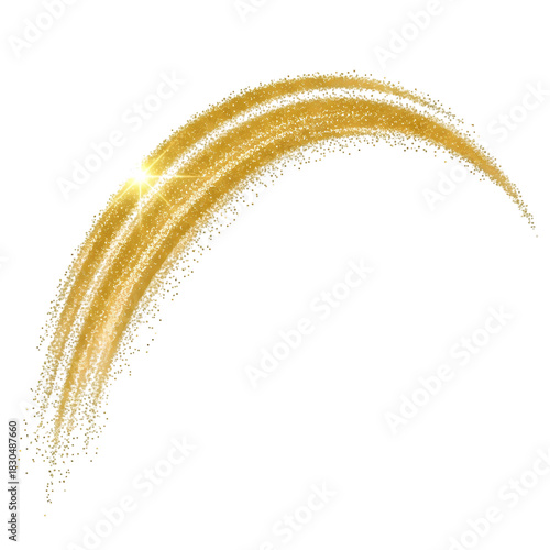 Sparkling Gold Arc on transparent background